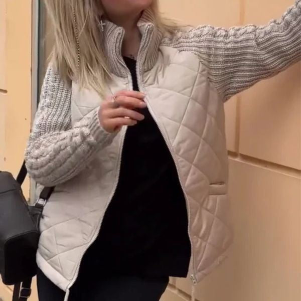 Sophie - Veste Matelassée avec Manches Tricotées